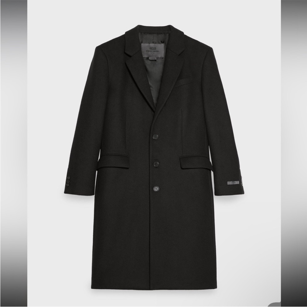 $350 Zara Black Oversized wool blend Coat Jacket STEVEN MEISEL Limited Ed XS NWT - Picture 3 of 13